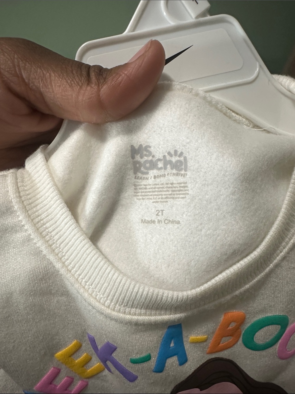 Cream 'Peek-A-Boo' Graphic Girls' Sweatshirt - Picture 5 of 5